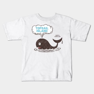 Topsail Island, NC Summertime Vacationing Whale Spout Kids T-Shirt